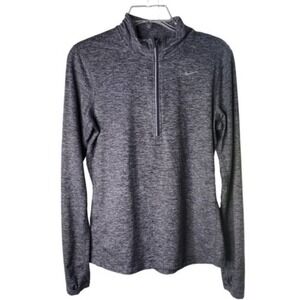 Nike Women Small Marbled Gray quarter zip up Athletic Top EUC